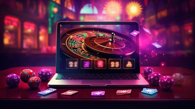 Slot game interface showing reels, bet controls, and payout table on mpo333bet